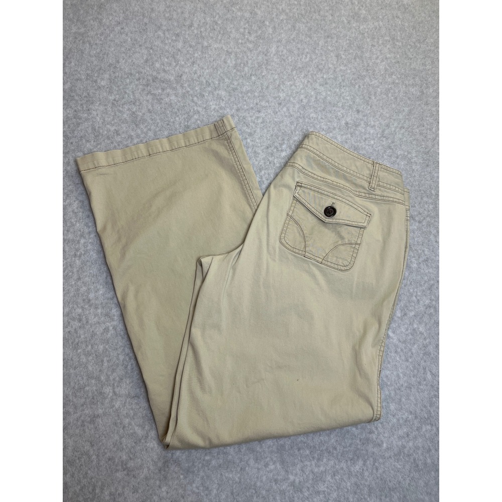 Y2K Dockers Favorite Fit Khaki Tan Wide Leg Trousers Pants Stretch Cotton 12